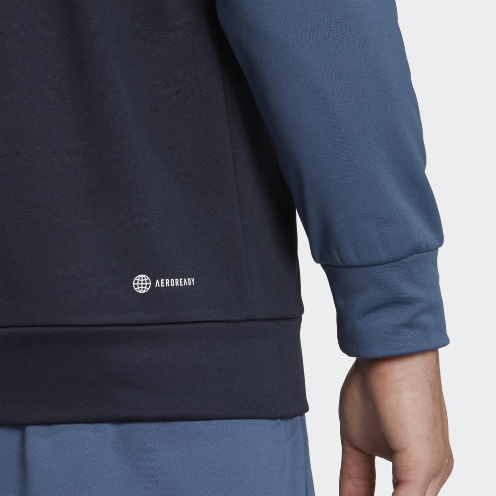 Mikina adidas Aeroready Game And Go Big Logo Hoodie HK9827 - tmavě modrě