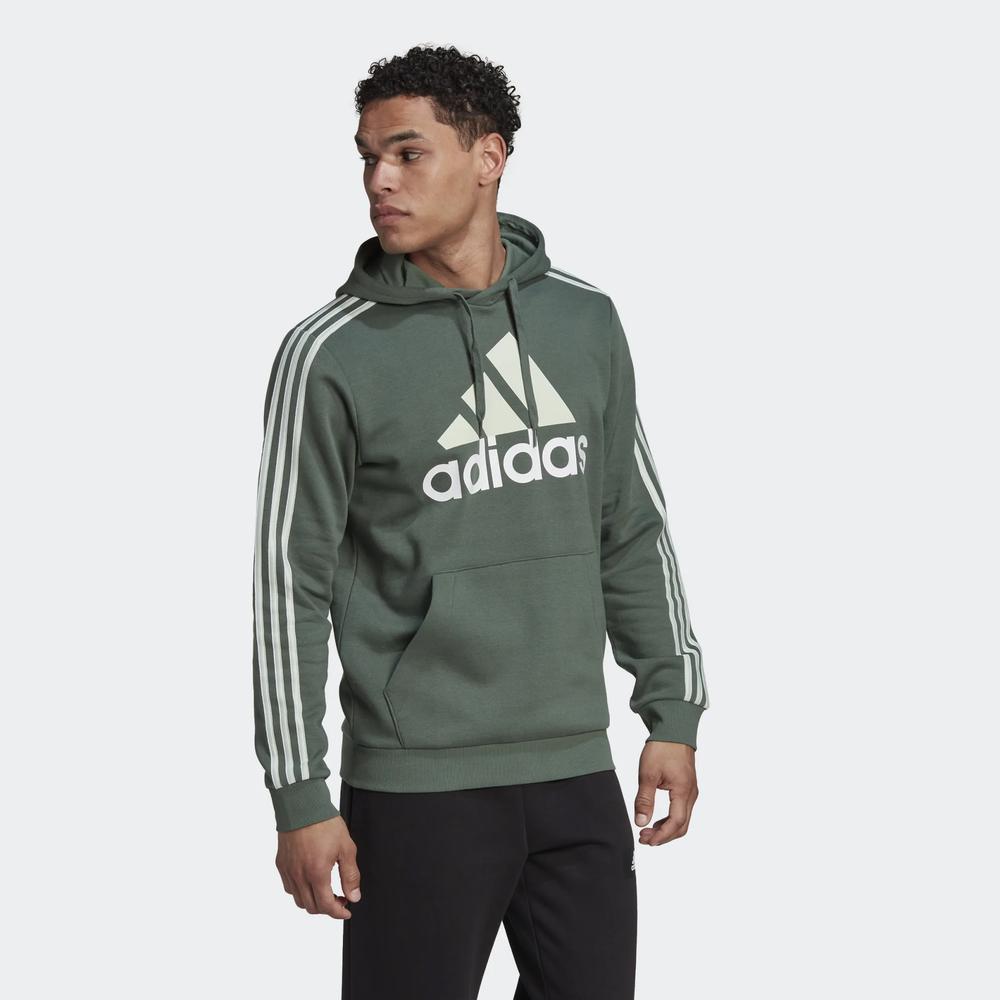 Mikina adidas Essentials Fleece 3-Stripes Logo Hoodie HL2241 - zelené