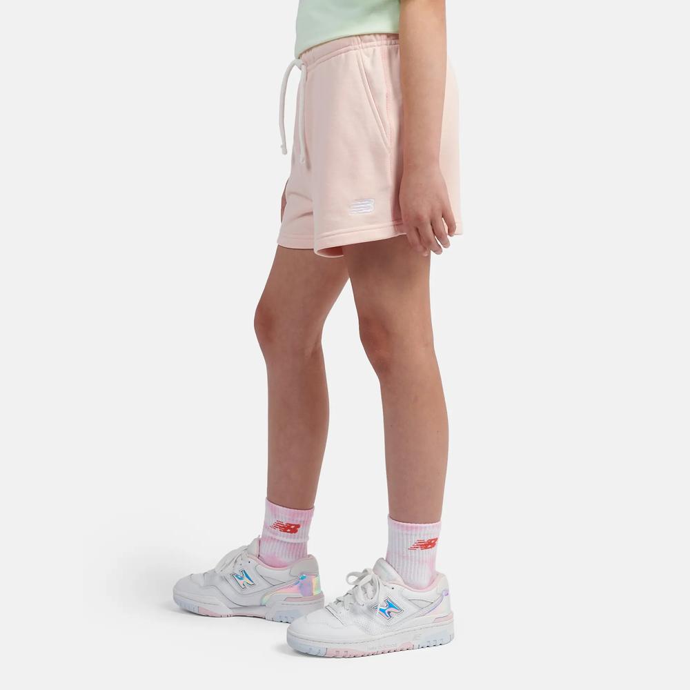 Dětské krátké kalhoty New Balance LAKG0006PIE - růžové