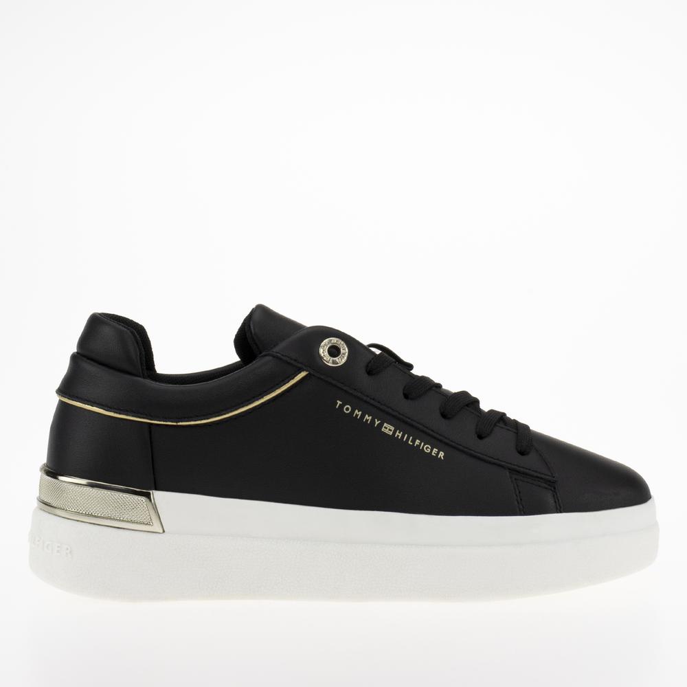 Boty Tommy Hilfiger Lux Metallic Cupsole FW0FW07030-BDS - černé