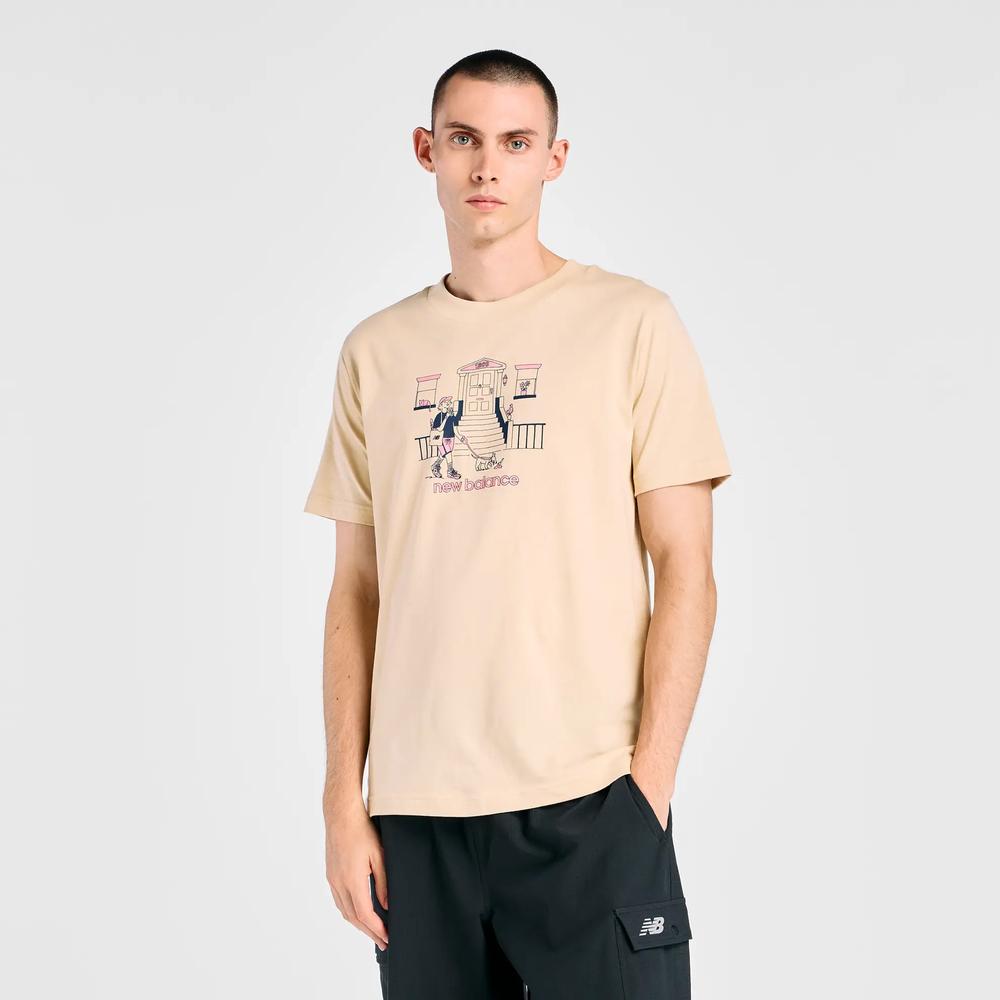 Pánské tričko New Balance MT61Y0XJABC - béžové
