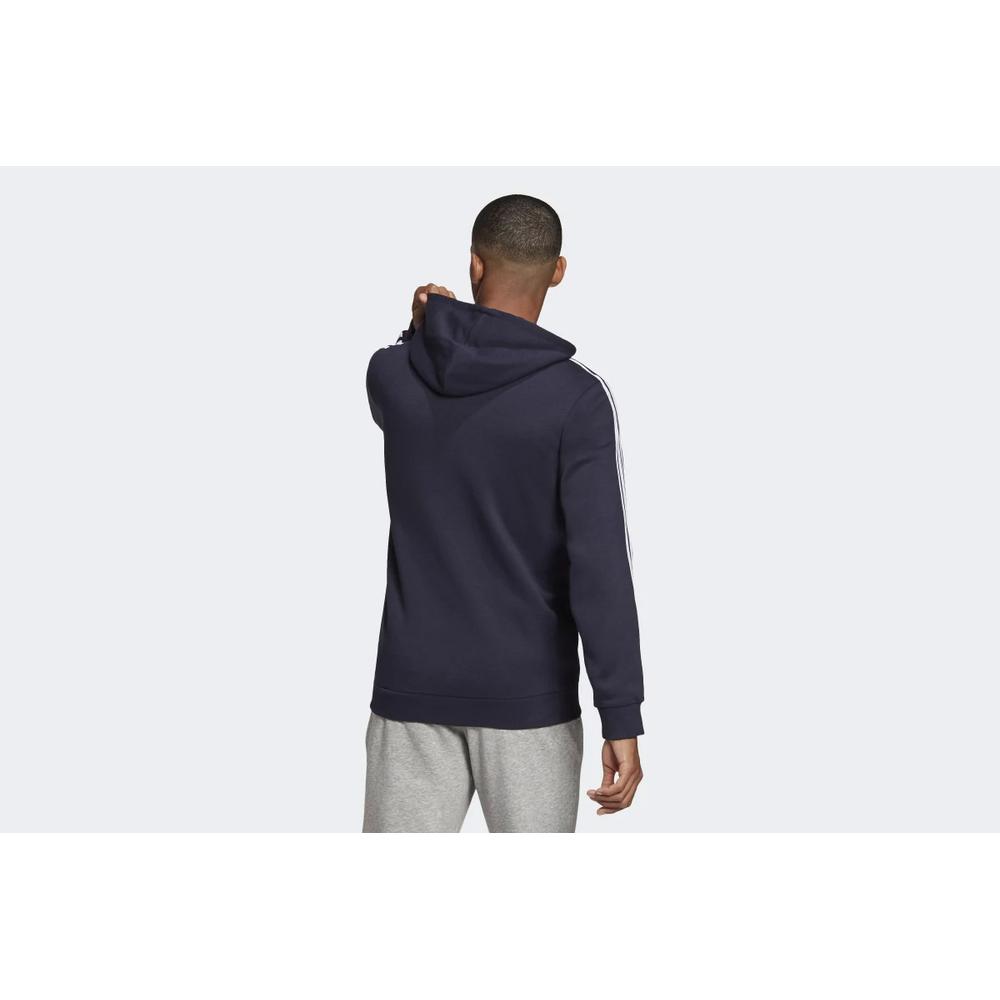 Mikina adidas Essentials Fleece 3-Stripes Full-Zip Hoodie GK9053 - tmavě modrě