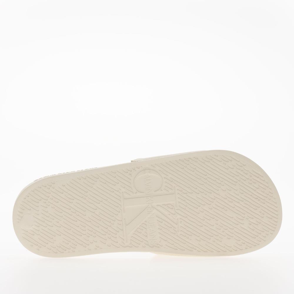 Žabky Calvin Klein Slide Monogram Hardware YW0YW01713-AEO - bílé