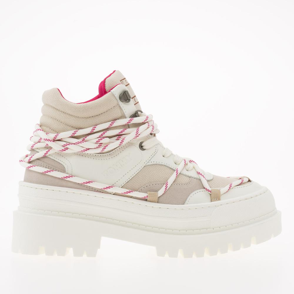 Boty Tommy Jeans TJW Hybrid Boot EN0EN02338-YBI - béžové
