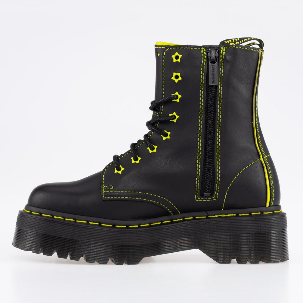Boty Dr. Martens Jadon II Neon Star Leather Platform 27617002 - černé