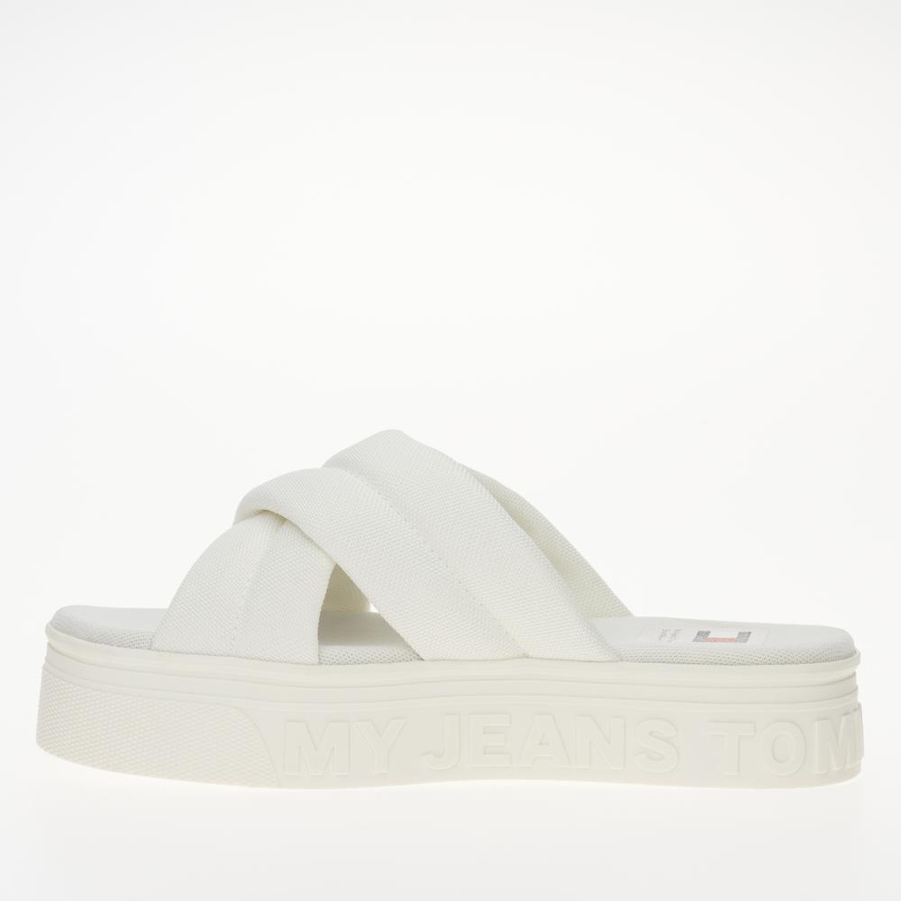 Žabky Tommy Jeans Lettering Flatform EN0EN02465-YBL - bílé