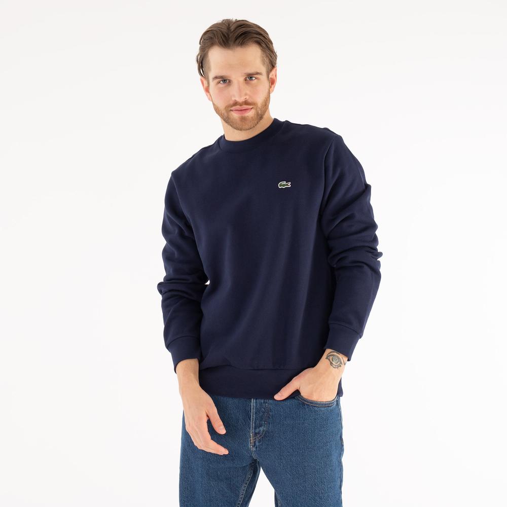 Mikina Lacoste Organic Brushed Cotton Sweatshirt SH9608-166 - tmavě modrě