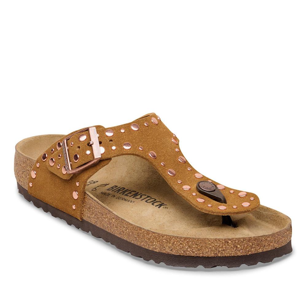 Dámské Žabky Birkenstock Gizeh Rivet 1031649 - hnedé