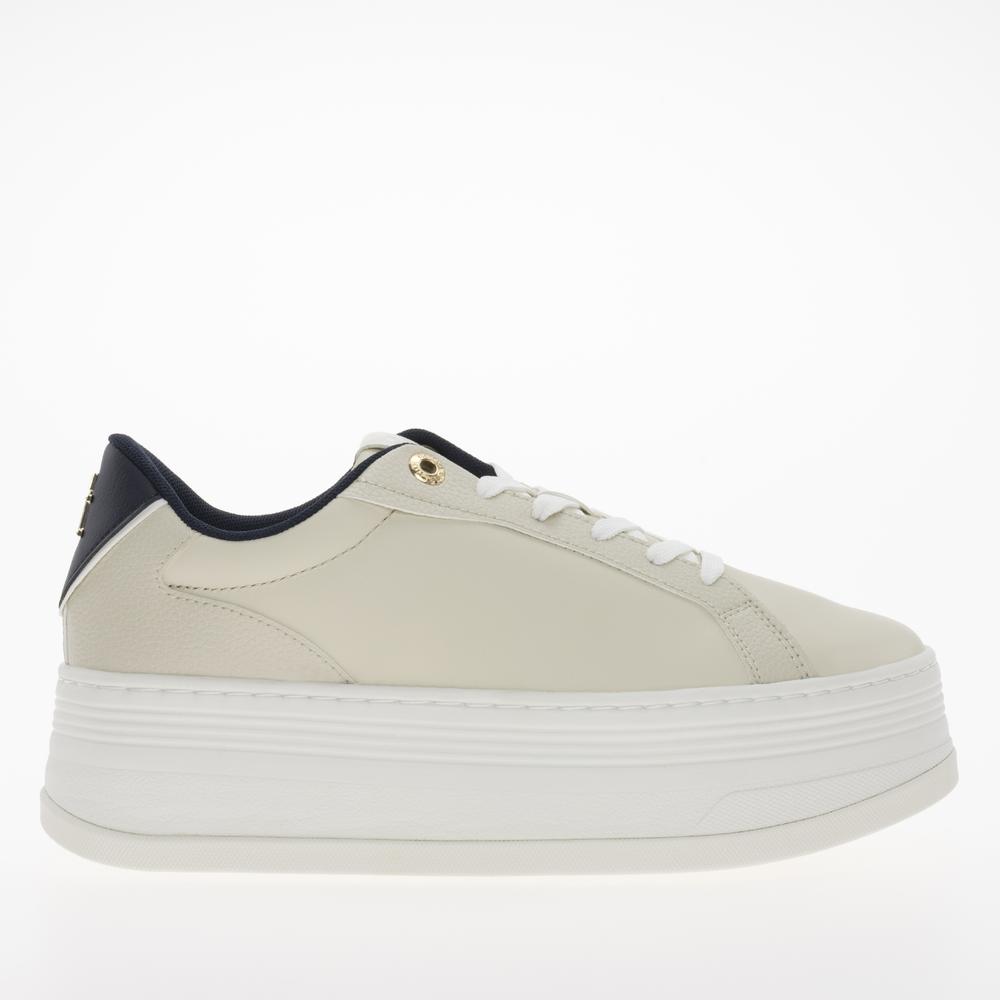 Boty Tommy Jeans Platform Sneaker Triangle FW0FW08115-ACG - béžové