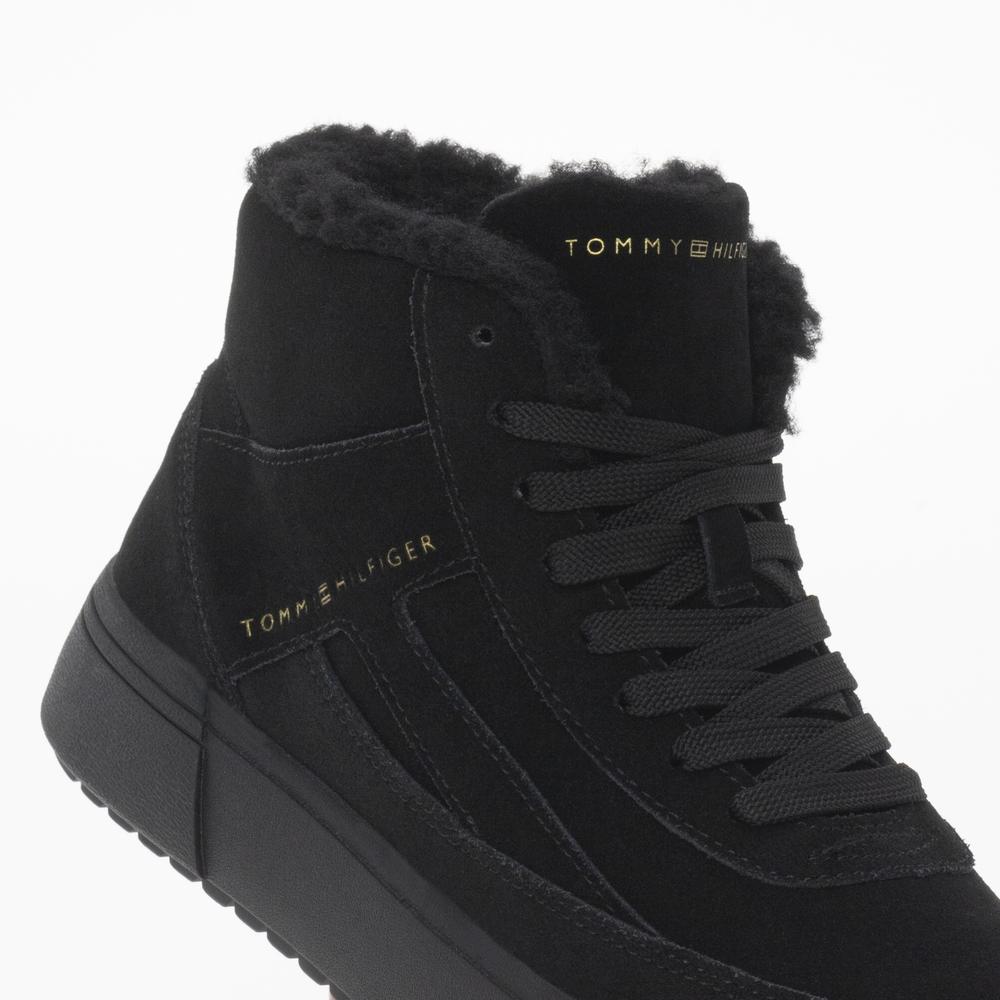 Boty Tommy Hilfiger Suede Vulc Winter Sneaker Hi FW0FW08108-BDS - černé