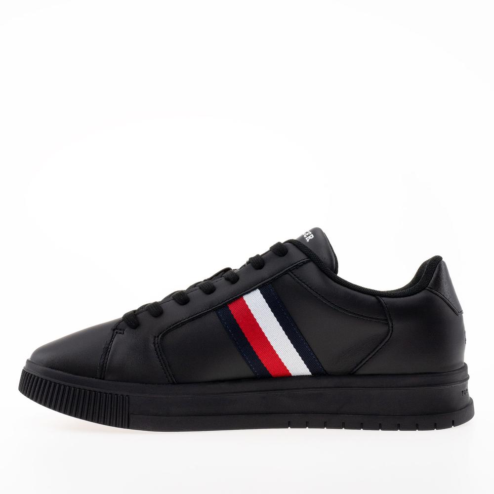 Boty Tommy Hilfiger Supercup Stripes Leather Ess FM0FM04895-BDS - černé