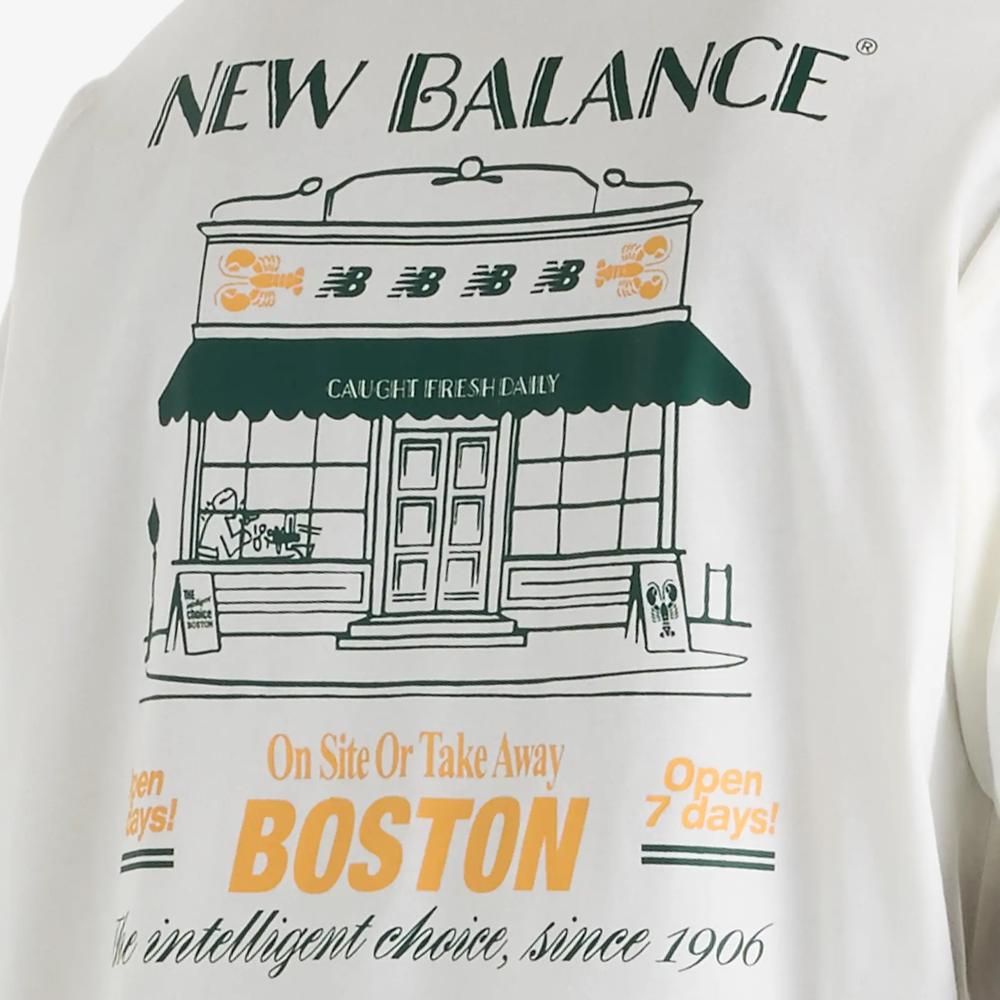 Pánské tričko New Balance Grab a Bite Boston MT62S7YPSST - bílé