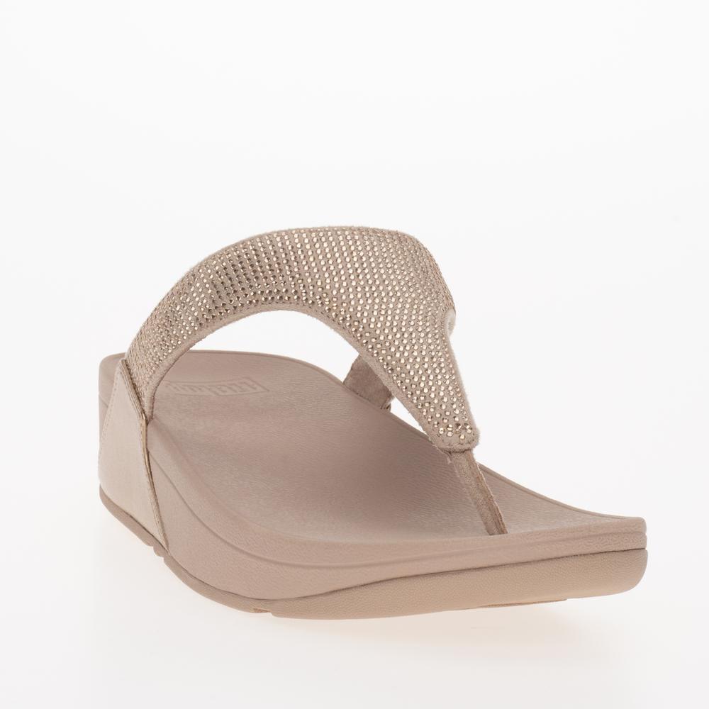 Žabky FitFlop Lulu Crystal Embellished Toe-Post Sandals EC5-323 - růžové