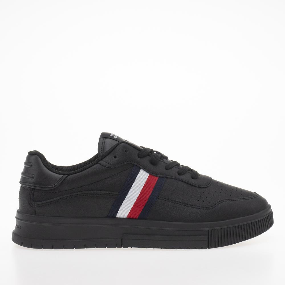 Boty Tommy Hilfiger Supercup Stripes Leather FM0FM04824-0GQ - černé