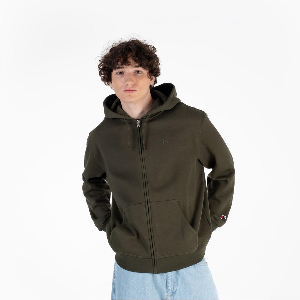 Mikina Champion Full Zip Hoodie 220276-GS508 - zelené