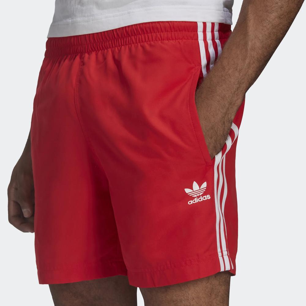 Krátké kalhoty adidas Original Adicolor Classics 3-Stripes Swim HF2120 - červené