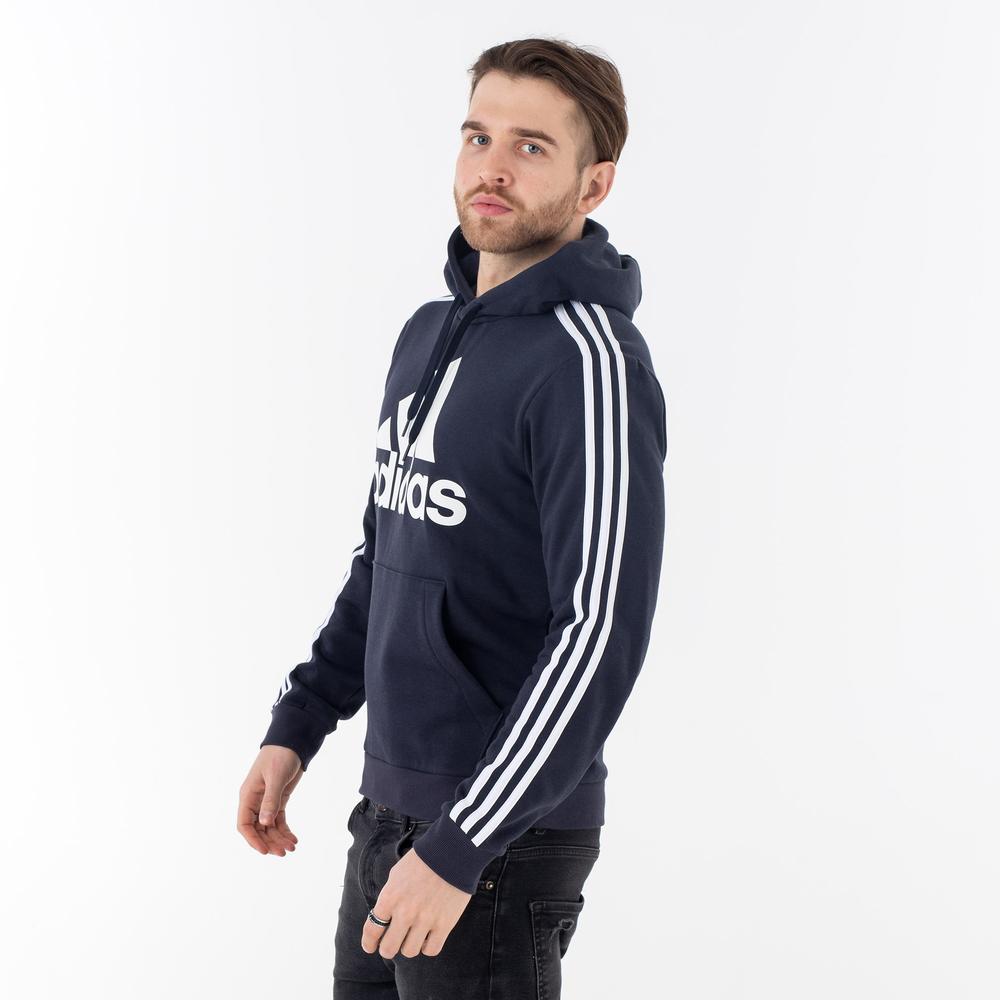 Mikina adidas Essentials Fleece 3-Stripes Logo Hoodie H14642 - tmavě modrě