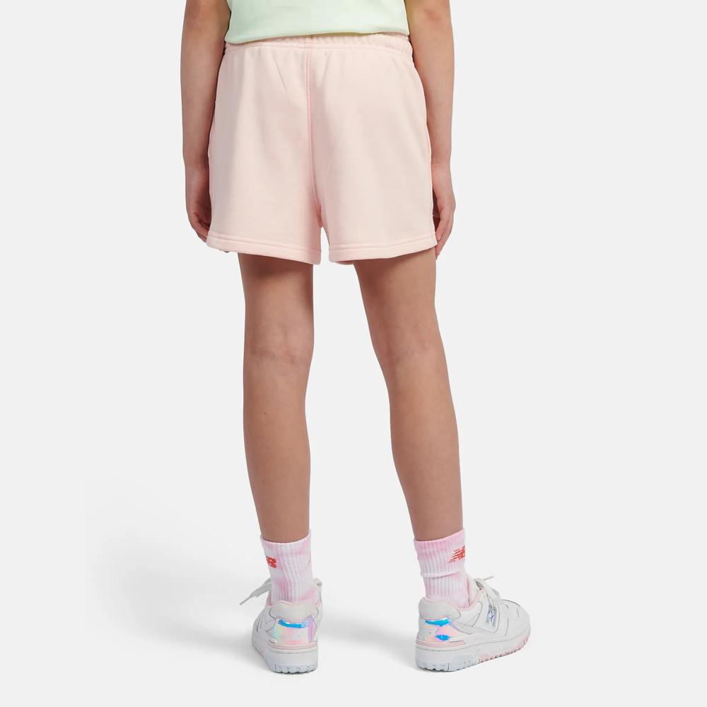 Dětské krátké kalhoty New Balance LAKG0006PIE - růžové