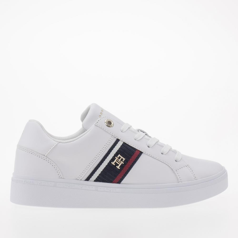 Boty Tommy Hilfiger Corp Webbing Sneaker FW0FW07379-YBS - bílé