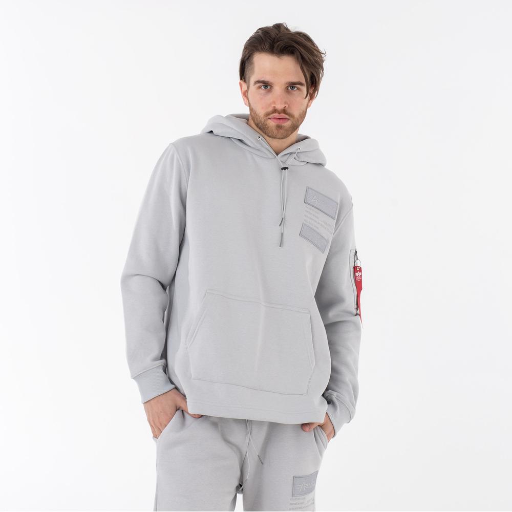 Mikina Alpha Industries Patch Hoodie LF 136330666 - šedivé