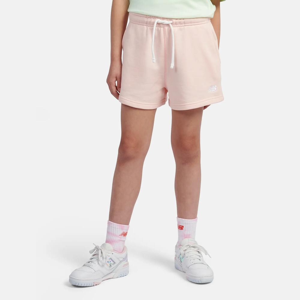Dětské krátké kalhoty New Balance LAKG0006PIE - růžové
