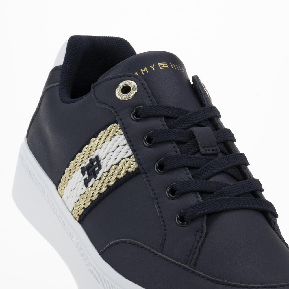 Boty Tommy Hilfiger Court Sneaker With Webbing FW0FW07106-DW6 - tmavě modrě