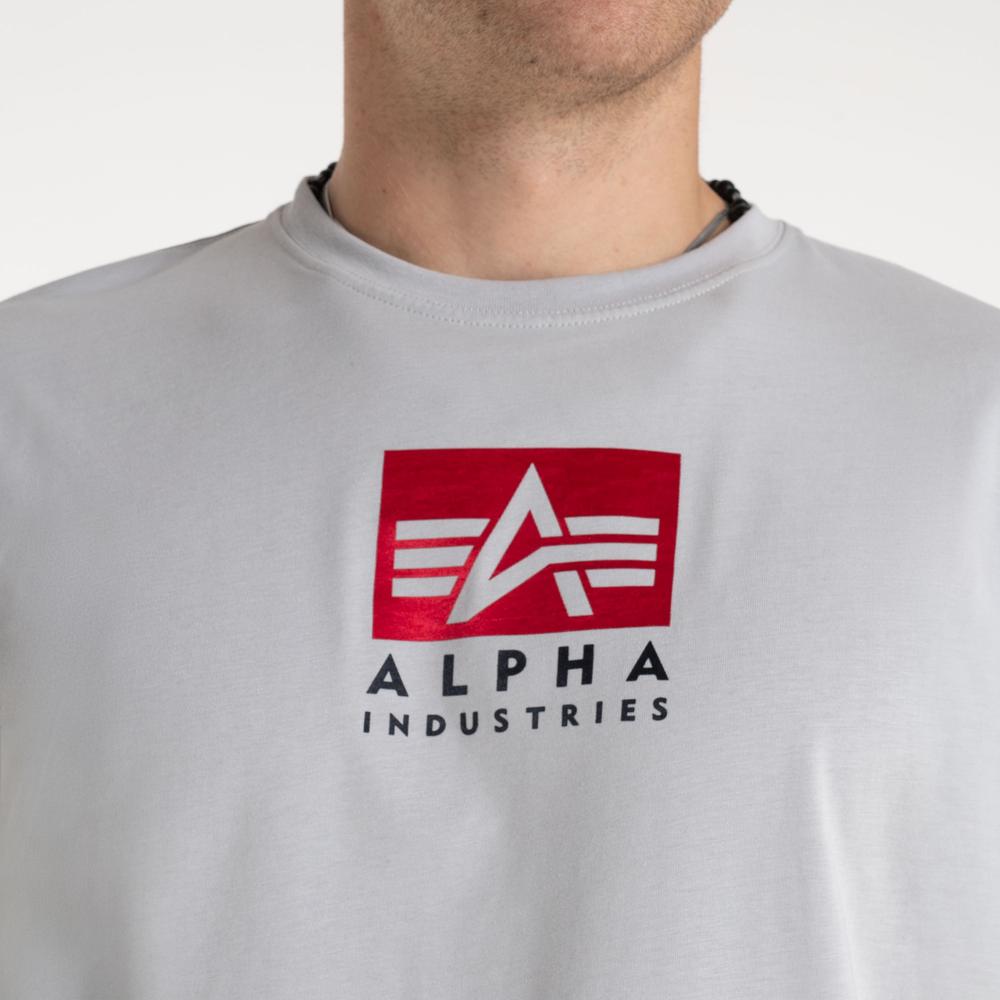 Tričko Alpha Industries Satin Logo 148513666 - šedivé