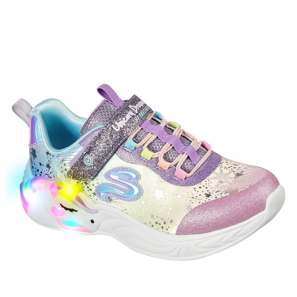 Boty Skechers S Lights Unicorn Dreams 302311LPRMT - různobarevné
