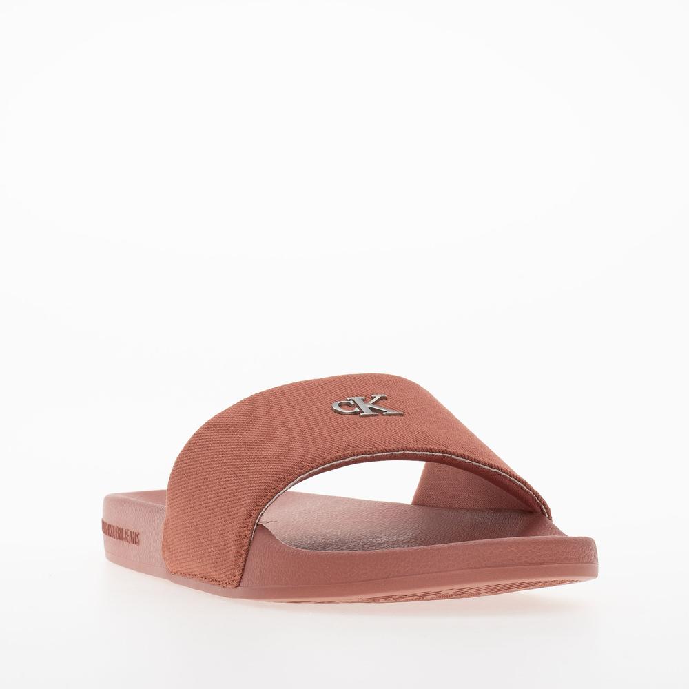 Žabky Calvin Klein Slide Monogram Hardware YW0YW01713-GAM - oranžové