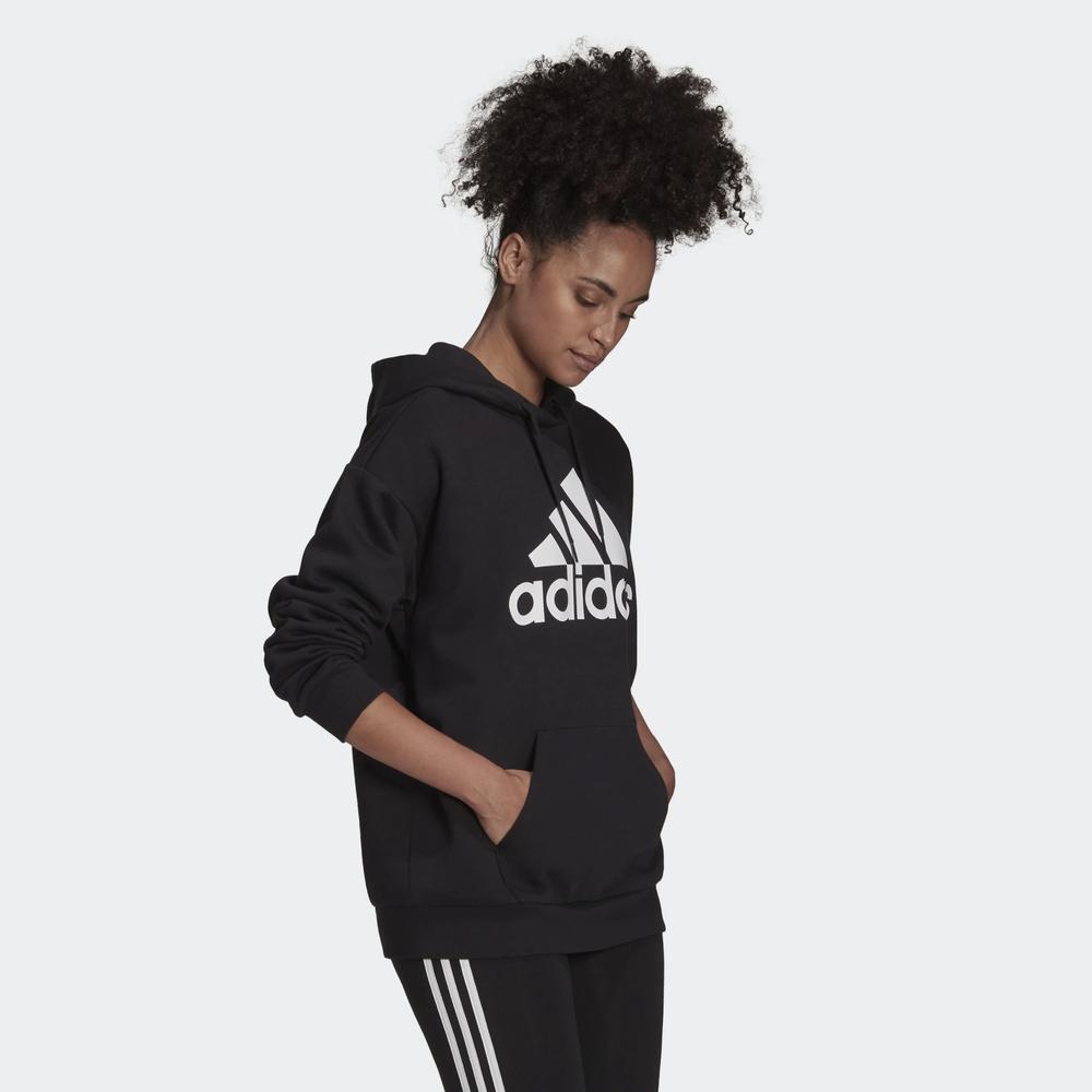 Mikina adidas Essentials Logo Boyfriend Fleece Hoodie HD1756 - černé