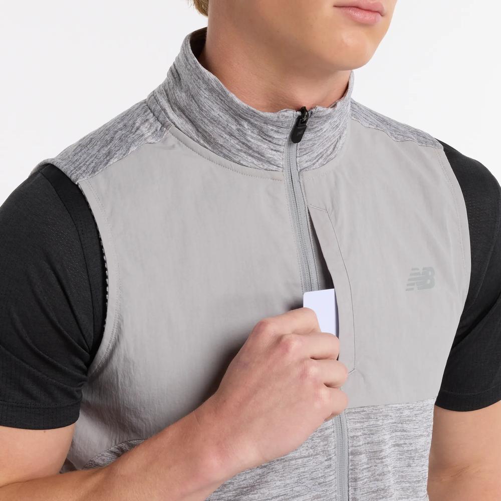 Pánská vesta New Balance MV51200AG - šedivé