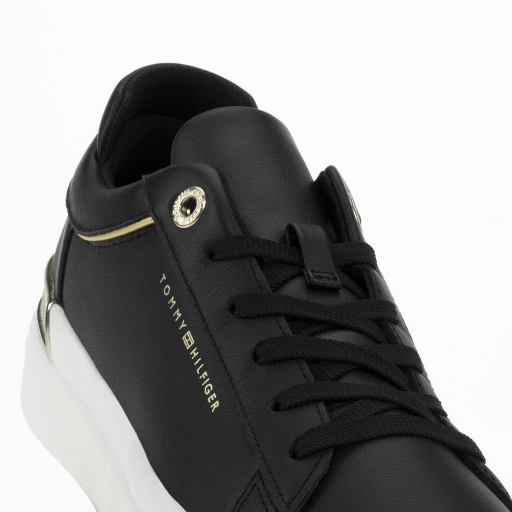 Boty Tommy Hilfiger Lux Metallic Cupsole FW0FW07030-BDS - černé