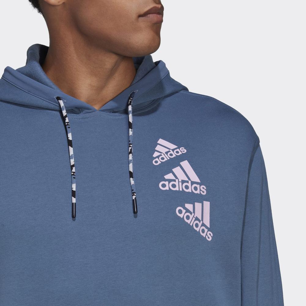 Mikina adidas Essentials BrandLove Fleece Hoodie HL9382 - modré