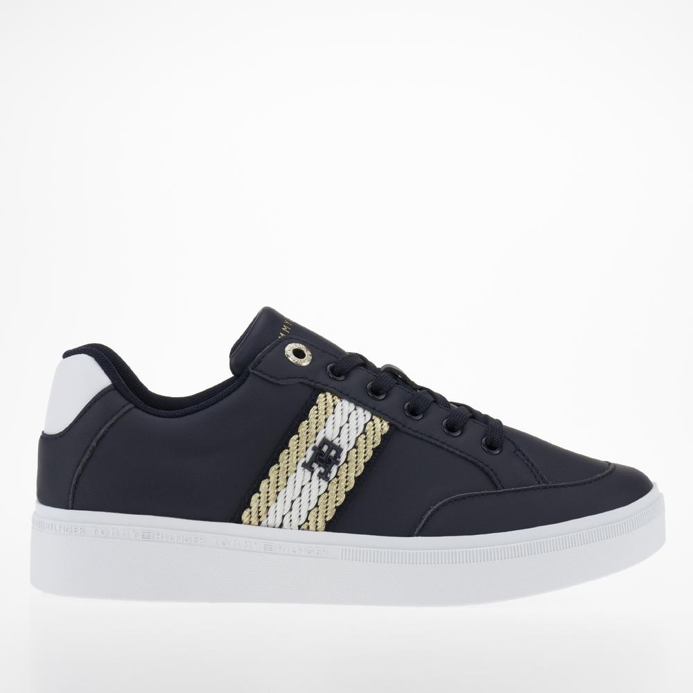 Boty Tommy Hilfiger Court Sneaker With Webbing FW0FW07106-DW6 - tmavě modrě