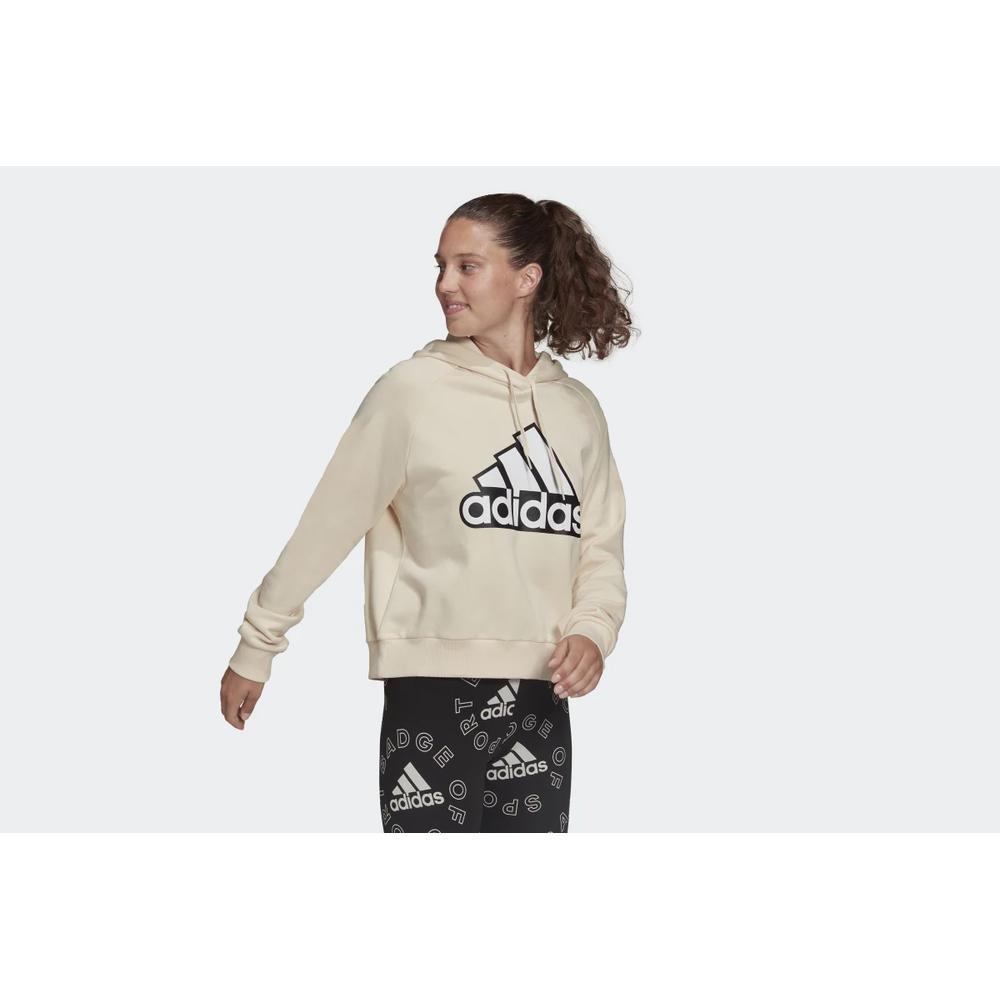 Mikina adidas Essentials Outlined Logo Hoodie HC9179 - béžové