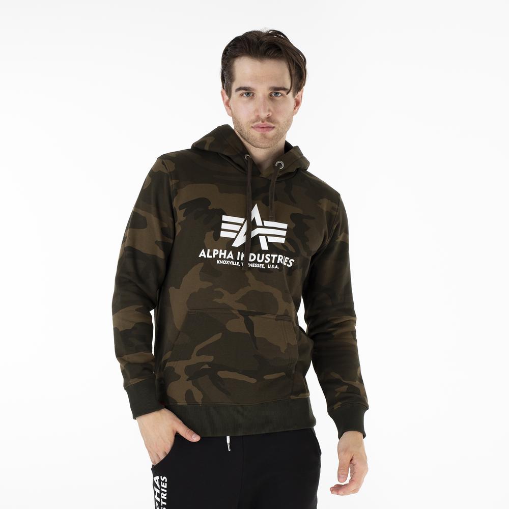 Mikina Alpha Industries Basic Hoody Camo 178312C239 - různobarevné