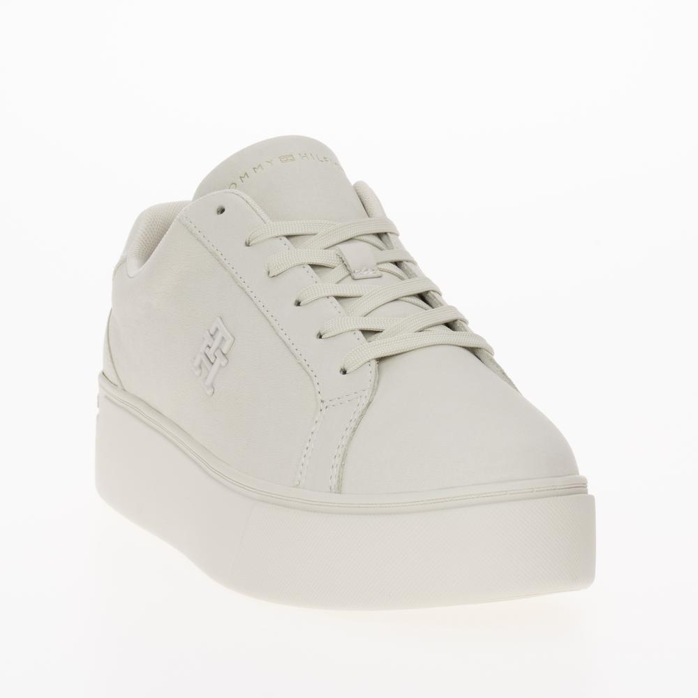 Boty Tommy Hilfiger Nubuck Leather Platform Court FW0FW07912-YBL - béžové