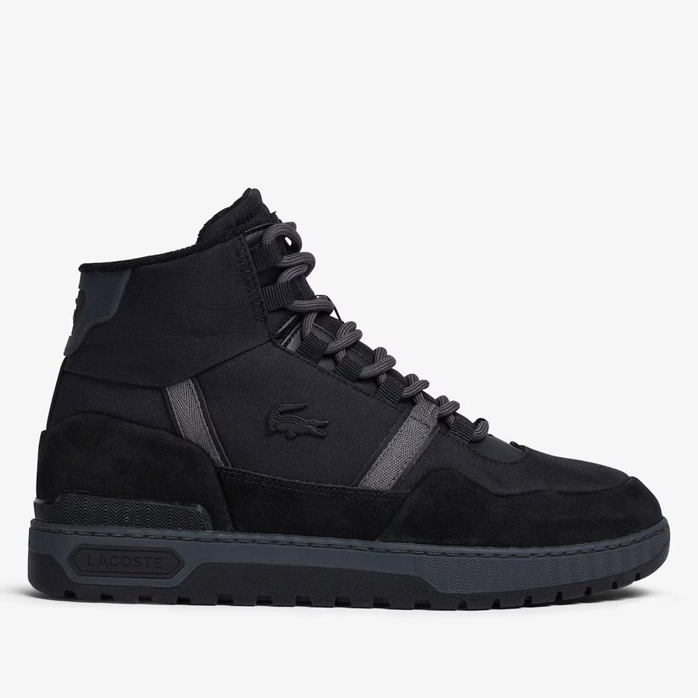 Boty Lacoste T-Clip Winter Mid Textile and Leather Trainers 744SMA0065-237 - černé