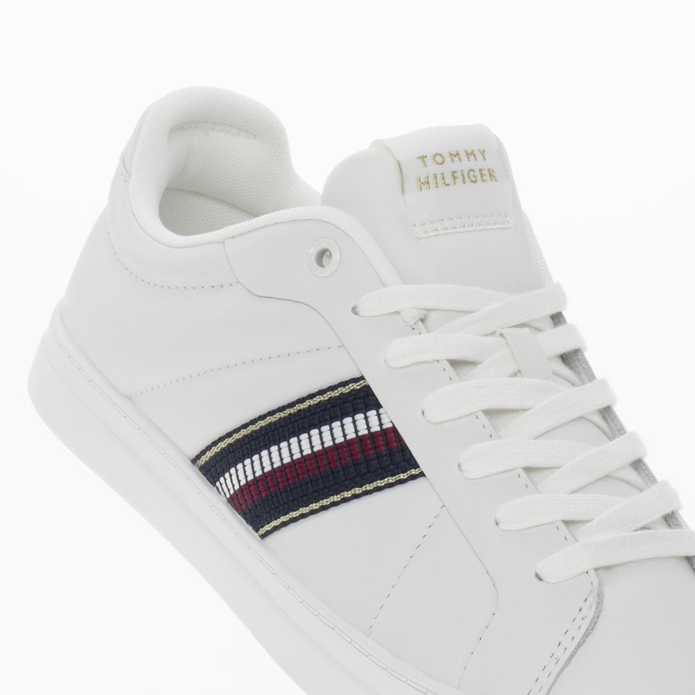 Boty Tommy Hilfiger Icon Court Sneakers Stripes FW0FW08110-YBL - bílé