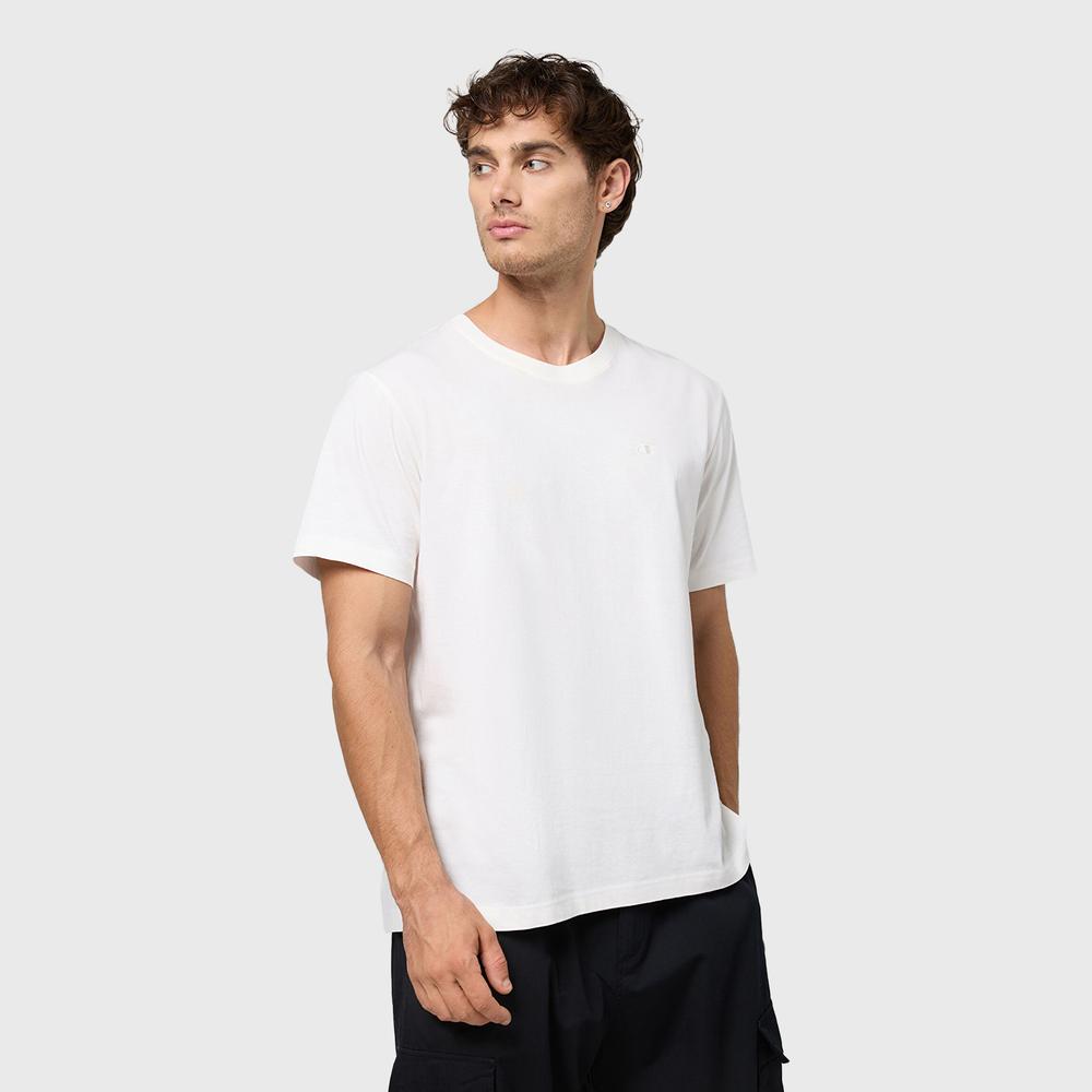 Tričko Champion Tonal Logo Crewneck 220278-WW036 - bílé