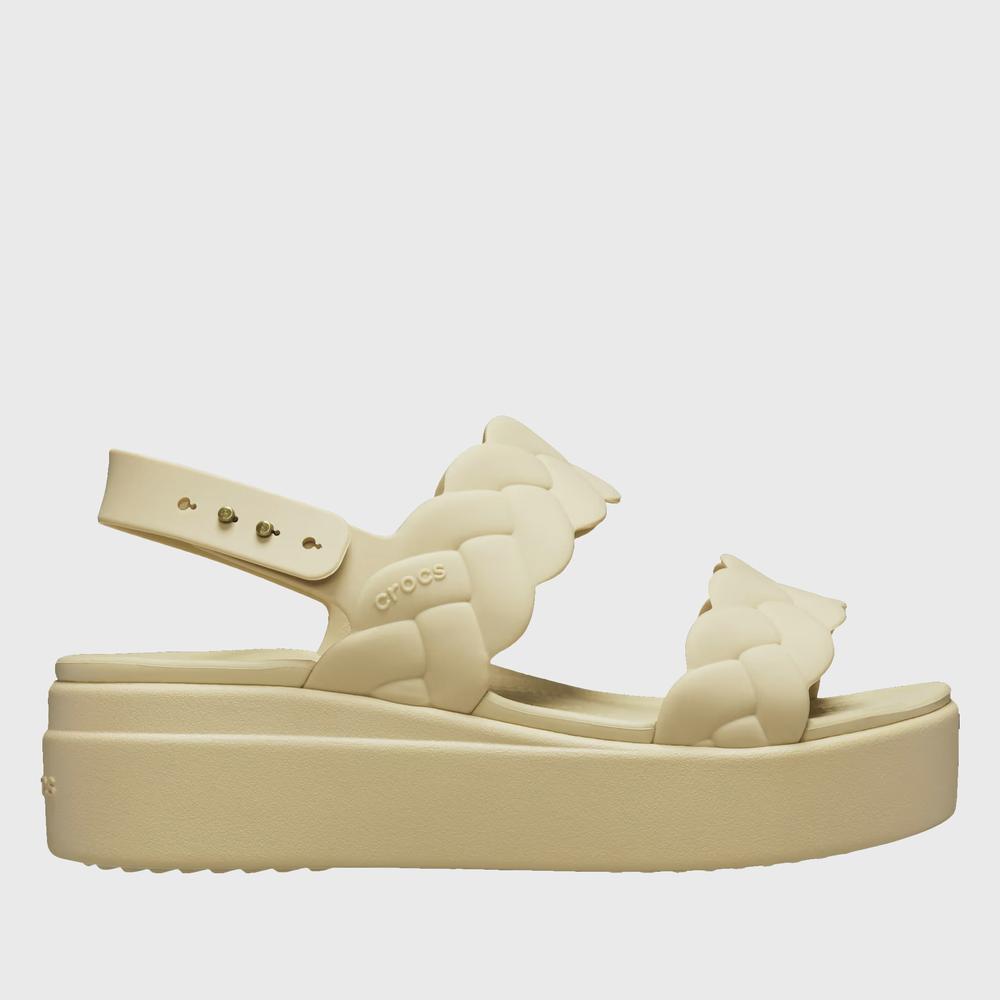 Žabky Crocs Brooklyn Woven Low Wedge 209977-212 - béžové