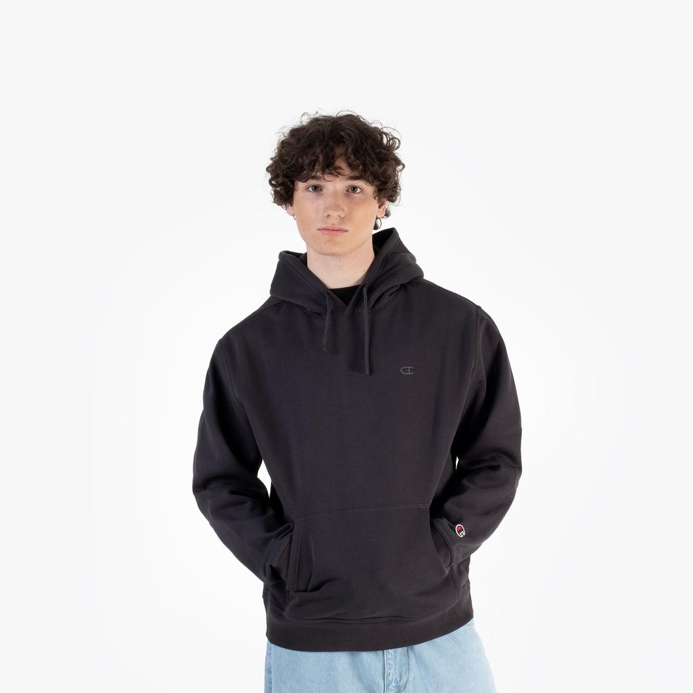 Mikina Champion Tonal Logo Fleece Erkek Siyah Hoodie 220274-ES503 - šedivé