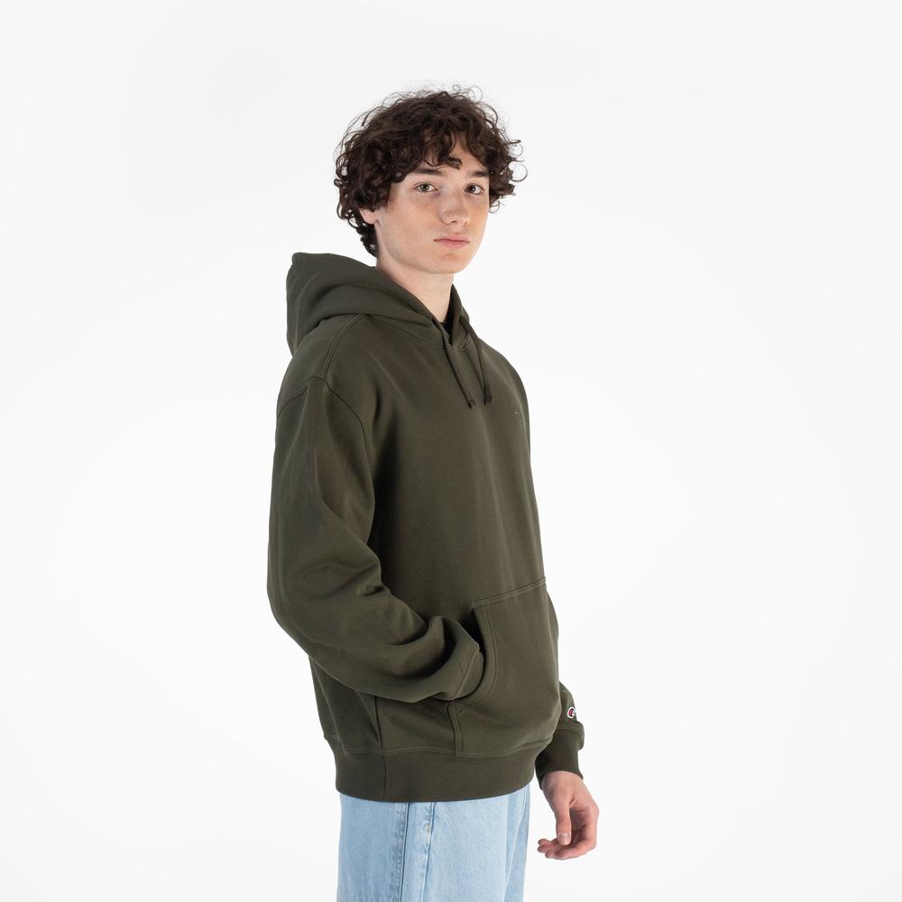 Mikina Champion Tonal Logo Fleece Erkek Siyah Hoodie 220274-GS508 - zelené