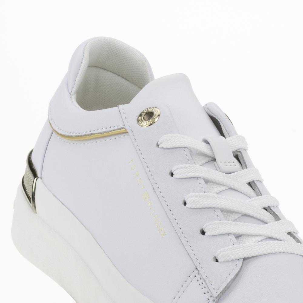 Boty Tommy Hilfiger Lux Metallic Cupsole FW0FW07030-YBS - bílé