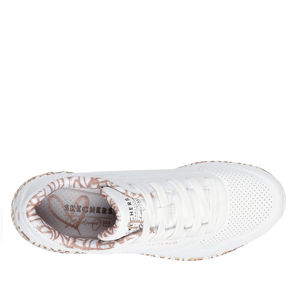 Boty Skechers x JGoldcrown Uno Loving Love 155506WTRG - bílé