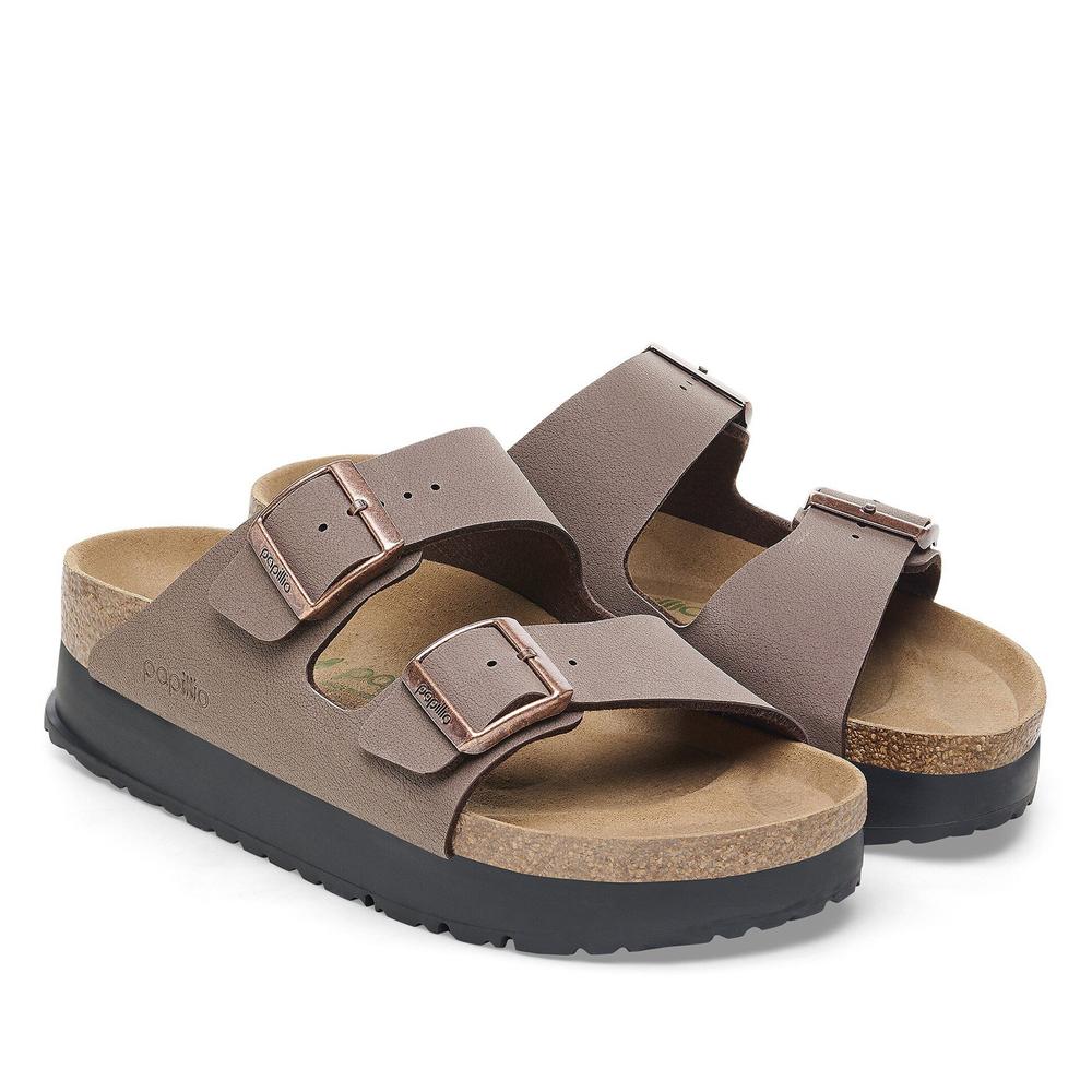 Dámské Žabky Birkenstock Arizona PAP Flex Platform 1027417 - hnědé
