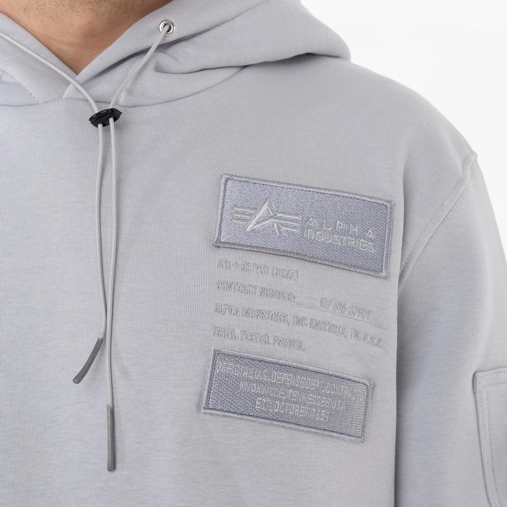 Mikina Alpha Industries Patch Hoodie LF 136330666 - šedivé