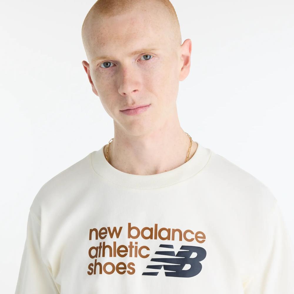 Pánské tričko New Balance MT51900AGA - béžové