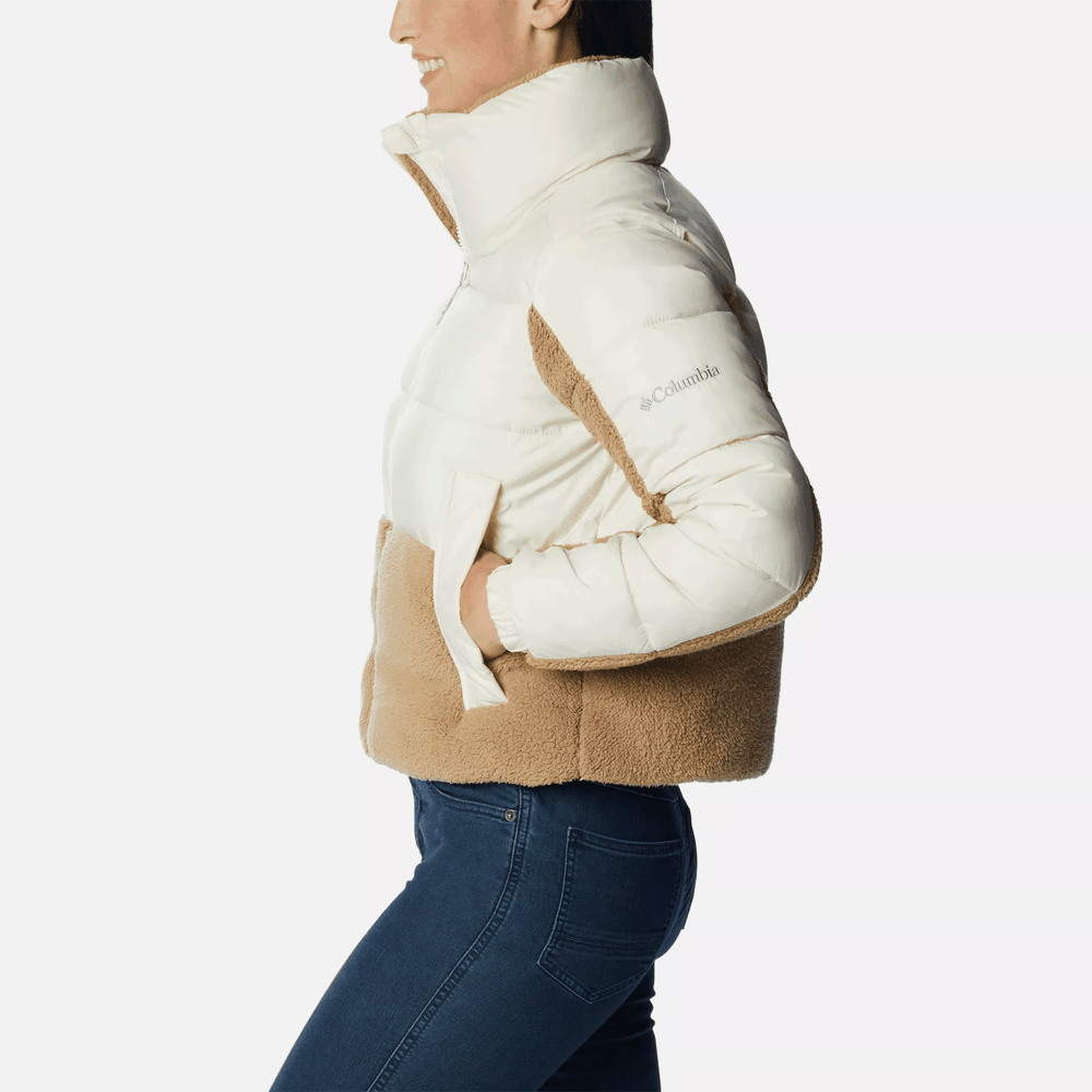 Bunda Columbia Leadbetter Point Sherpa Hybrid Puffer 1955243191 - bílé