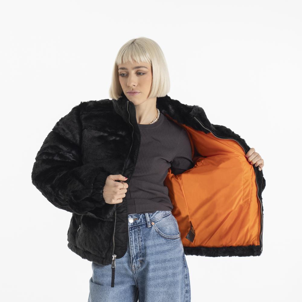 Bunda Alpha Industries Fur Puffer Wmn 14800203 - černé